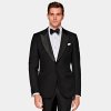 Black Lazio Tuxedo €548 - Shop black, blue, and white tuxedos. Crafted from cotton, wool and silk, our tuxedos are essential for any formal black-tie event. Complete your look with black-tie accessories. Silk bow ties, pocket squares, & cufflinks.